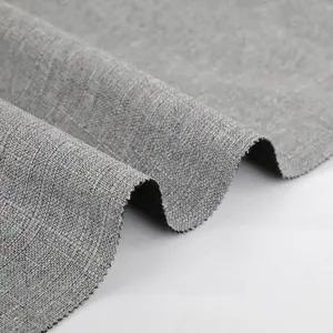 100% poliéster Lino-como hogar tejido textil estilo liso sofá tela para tapicería