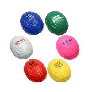 Medical Company Research institution Promotion Custom Logo Stress Reliever Anti-stress Toy PU Brain Shape Stress Ball