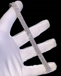 Exclusive 925 Sterling Silver Bracelet Featuring Round Cut Moissanite Cuban Link Design for <b>Men</b> Women and Gifts - Product Image 3