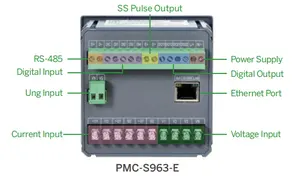 Cet PMC-S963-E 3 giai đoạn Bảng điều chỉnh Meter cổng Ethernet TCP/IP RS485 modbus phân tích điện