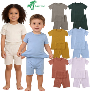 2026 Sommer Bedruckte Bambus-Kinderpyjamas Kinderschlafanzug Kurzarm Weich Atmungsaktiv 2-teiliges Unisex Pyjama-Set - Product Image 1