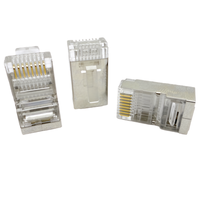 Conector RJ45 de paso 8P8C de alta velocidad para cable Ethernet Cat6a Cat7 SFTP FTP UTP enchufe Modular chapado en oro