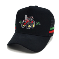 Casquette de camionneur personnalisée de haute qualité classique de l'Australie Pays à profil haut 5 panneaux avec broderie de logo à rayures latérales Casquettes de camionneur à rabat