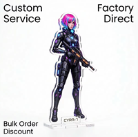 Supports en acrylique personnalisés en gros pour figurines d'anime, qualité supérieure, découpés au laser, transparents, pour cadeaux d'affaires