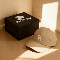 Boîte à chapeau de baseball pliable, noire, magnétique, cadeau personnalisé, boîtes d'emballage pour vêtements haut de gamme, cadeaux, chapeaux