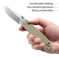 Couteau de poche pliant personnalisé de qualité industrielle Santin Finish D2 avec lame en acier inoxydable AUS-8, pointe tombante et manche en G10 pour le camping en extérieur