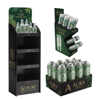 Étagères de présentation pliables personnalisables pour boissons et jus de supermarché, pour présentoirs en carton sur pied