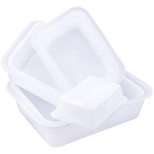 Rectangular Plastic Storage <b>Box</b> White Thickened Kitchen Refrigerator Freezer Tray Food Preservation Container - Product Image 3