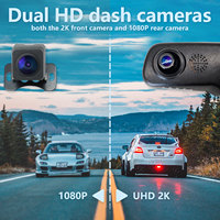 5 inch Full HD 2K & 1080P Dual Lens Auto Video Recorder Achteruitkijkspiegel Dashcam BSD ADAS Loop Recording 1 Jaar Garantie