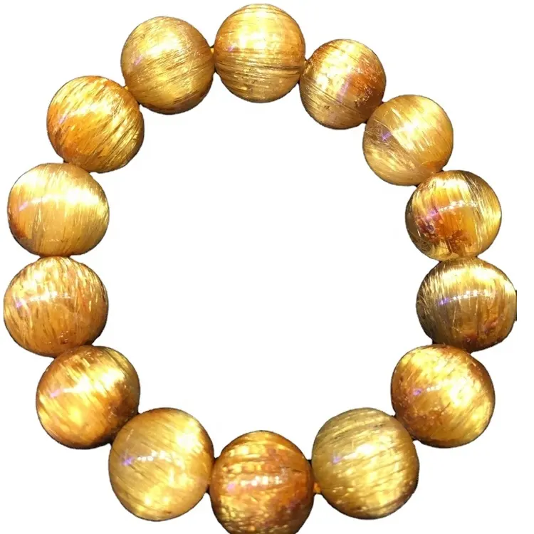 Pulseira de cristal de energia natural, alta qualidade, dourada, rutilada, venda imperdível