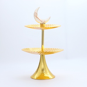 Seving Dates Nuts Snacks Galletas Ramadan Eid Decoración 2 Capas Ramadan Holder Tray con luz - Product Image 5