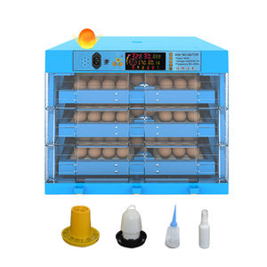 Incubateur à œufs de poule de 192 capacités, incubateur bleu, machine à éclore pour élevage de volailles - Product Image 1