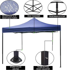 Gazebo Impermeabile 3x3 del Produttore, Tenda a Baldacchino Robusta Retrattile per Esterni, Ideale per Feste, Pubblicità, Eventi e Fiere - Product Image 2
