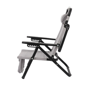 Chaise de plage pliable réglable et légère, confortable, avec accoudoirs, idéale pour le camping - Product Image 4