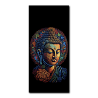 Peinture abstraite du visage de Bouddha zen, impression numérique, toile imperméable 6 couleurs, décoration murale bouddhiste, salles de méditation