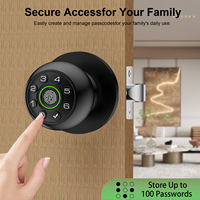 Serrure de porte intelligente Tuya à empreinte digitale, connectée au cloud, pour entrée sans clé rechargeable, idéale pour la maison, le bureau, la chambre, l'appartement, garantissant la confidentialité