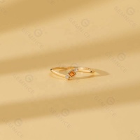 Gemnel - Proveedor Mayorista de Joyería, Joyería de Plata 925, Anillos de Dedo para Niñas con Circonita Cúbica y Piedra Citrina de Estilo Simple