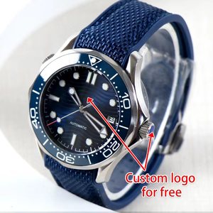 Reloj de Hombre de 40 mm, Movimiento Automático NH35, Estilo Sea Sports Master, Luminoso Verde, Cristal de Zafiro, Correa de Caucho, Esfera Azul - Product Image 3