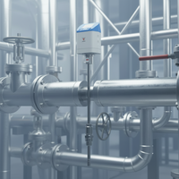 Pengukur Aliran Tabung Pitot Udara Basah Digital Sensor Tekanan Diferensial Baja Tahan Karat untuk Cairan & Gas OEM