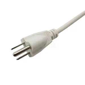 18AWG三芯美国标准铜电源线1.5米白色美国插头电源线C5加尾交流插头电缆