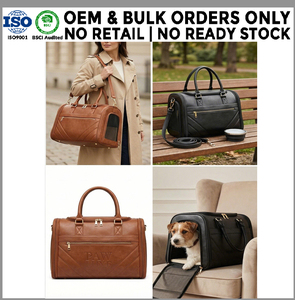 Sac de transport <span class=keywords><strong>pour</strong></span> chien en cuir PU de qualité supérieure, fabriqué par un fabricant OEM, avec panneaux en maille respirante, clip de sécurité intérieur <span class=keywords><strong>pour</strong></span> laisse et base renforcée - Product Image 1