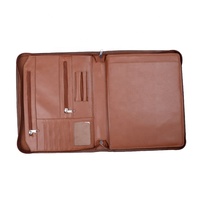 Organiseur de portefeuille en cuir de conception la plus récente pour tablette/carte et porte-stylo, portefeuille avec fermeture éclair