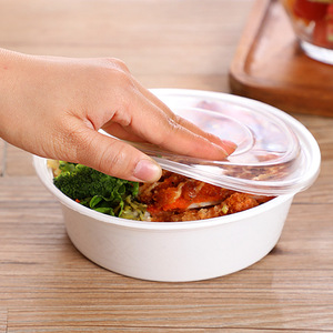 Round 750ml Disposable Lunch Box With Lid For Pasta Fruit Light Meals <b>Takeaway</b> Food <b>Container</b> Microwave Safe PP Material - Product Image 2