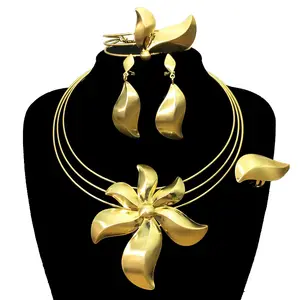 Yuminglai-Conjunto de joyería de oro de 18 k, conjunto de joyería de alta calidad de Dubái grande, joyería brasileña de oro FHK12870, 2022
