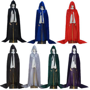 Capa con Capucha de Terciopelo de Poliéster para Adultos Unisex, Disfraz Medieval, Vestido de Bruja, Sacerdote Gótico - Product Image 1