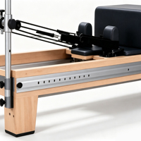 Reformer Pilates Maple Full Track 28mm en bois massif, machine de studio commerciale avec accessoires complets, logo personnalisé, pour la santé corporelle