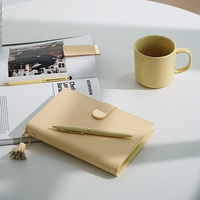 Carnet A6 de haute qualité pour filles/étudiantes, joli carnet à anneaux magnétiques en cuir PU, journal/agenda personnalisé avec logo imprimé
