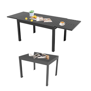 Table de salle à manger extérieure en aluminium extensible, style moderne élégant, construction durable, pour cour et jardin, offrant une grande capacité de réception. - Product Image 1