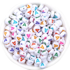 Cuentas de Letras del Alfabeto de Acrílico Plástico Redondas y Planas Mixtas de 4*7mm, 100 Piezas/Bolsa, para la Fabricación de Joyas - Product Image 4