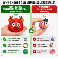 Nouveautés Jouets Squishy de Noël Balles Anti-Stress à Presser en TPR Doux Jouets Sensoriels pour Enfants et Adultes Cadeaux de Fête