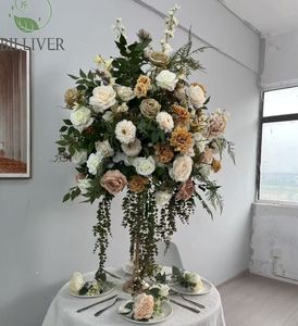 Fleurs de soie les plus vendues pour la décoration de mariage, signe de <span class=keywords><strong>chemin</strong></span> européen, boule de fleurs, fleurs de mariage pour la salle de réception de mariage, fleurs pour les tables d'événements - Product Image 3