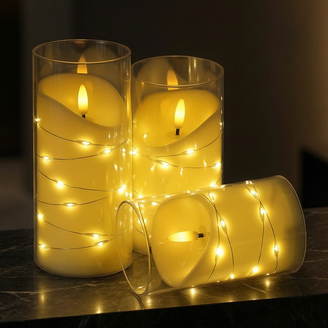 Wholesale Eco-Friendly Glass LED Candle Cloche String Lights for Christmas Halloween Birthdays Parties Holiday Decorations