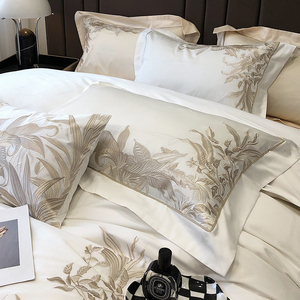 Piumino in microfibra di lusso letto matrimoniale in una borsa Set 4 pezzi <span class=keywords><strong>copripiumino</strong></span> in fibra di latte Set biancheria da letto in cotone bianco - Product Image 3