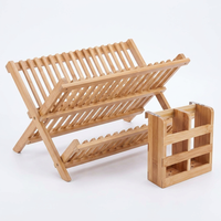 Estante Esquinero de Bambú de 18 Niveles, Escurridor de Platos Plegable con Almacenamiento para Especias y Botellas, para Islas y Carritos de Cocina