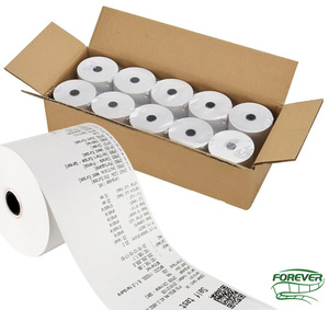 Rouleau de papier thermique 80 mm pour machine de point de vente, caisse enregistreuse, reçu, simple couche, 100 % pâte de bois, impression, échantillon gratuit disponible - Product Image 4