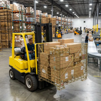 Vente en gros personnalisée Cage de rangement pliable en acier Conteneur empilable à chariot en treillis métallique pour la logistique Équipement de stockage de marchandises