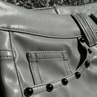 Short personnalisé de luxe à clous courts en cuir pour hommes Shorts en cuir de qualité supérieure