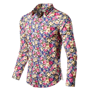Camicia da uomo nuova manica lunga stampata a fiori camicia da uomo cs11 - Product Image 5