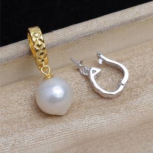 Support de pendentif universel en argent S925 pour perles et diamants, surface lisse, boucle vide pour bijoux - Product Image 1