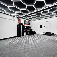 Plafonnier LED hexagonal étanche à alimentation CA, indice IP33, lumière du jour 6000K, en alliage d'aluminium, dimmable, pour aménagement paysager, garage, carrosserie automobile