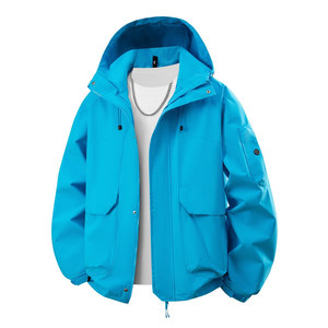 Chaqueta Cortavientos con Capucha para Hombre, Multibolsillos, Transpirable, Parka para Exteriores, Uniformes de Trabajo, Impresión de Logotipo Personalizado - Product Image 3