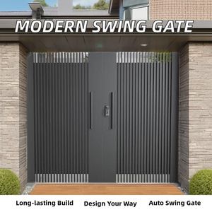 Porte en aluminium moderne automatique Portes principales coulissantes Conceptions de jardin Porte en aluminium - Product Image 5