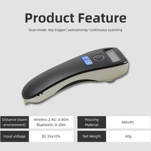 Escáner de Código de Barras Inalámbrico 2D Portátil HBS-600B, Pantalla OLED, Decodificación de Alta Velocidad, Lector de Código de Barras USB BT 2.4G de Mano - Product Image 3