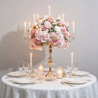 Décorations de table pour mariage, centre de table fleuri fait main de 60 cm, support métallique en option pour la décoration de mariage