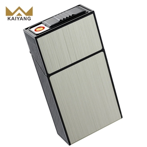 Logo personnalisé rechargeable étanche à l'humidité allume-cigare en métal 20 Pack carré imprimé <span class=keywords><strong>personnalisable</strong></span> carré boîte à cigarettes en métal - Product Image 4
