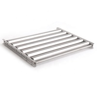 Grille à saucisses pour hot-dogs avec manche en bois extra long, barbecue pour des hot-dogs cuits uniformément, capacité de 5, argent